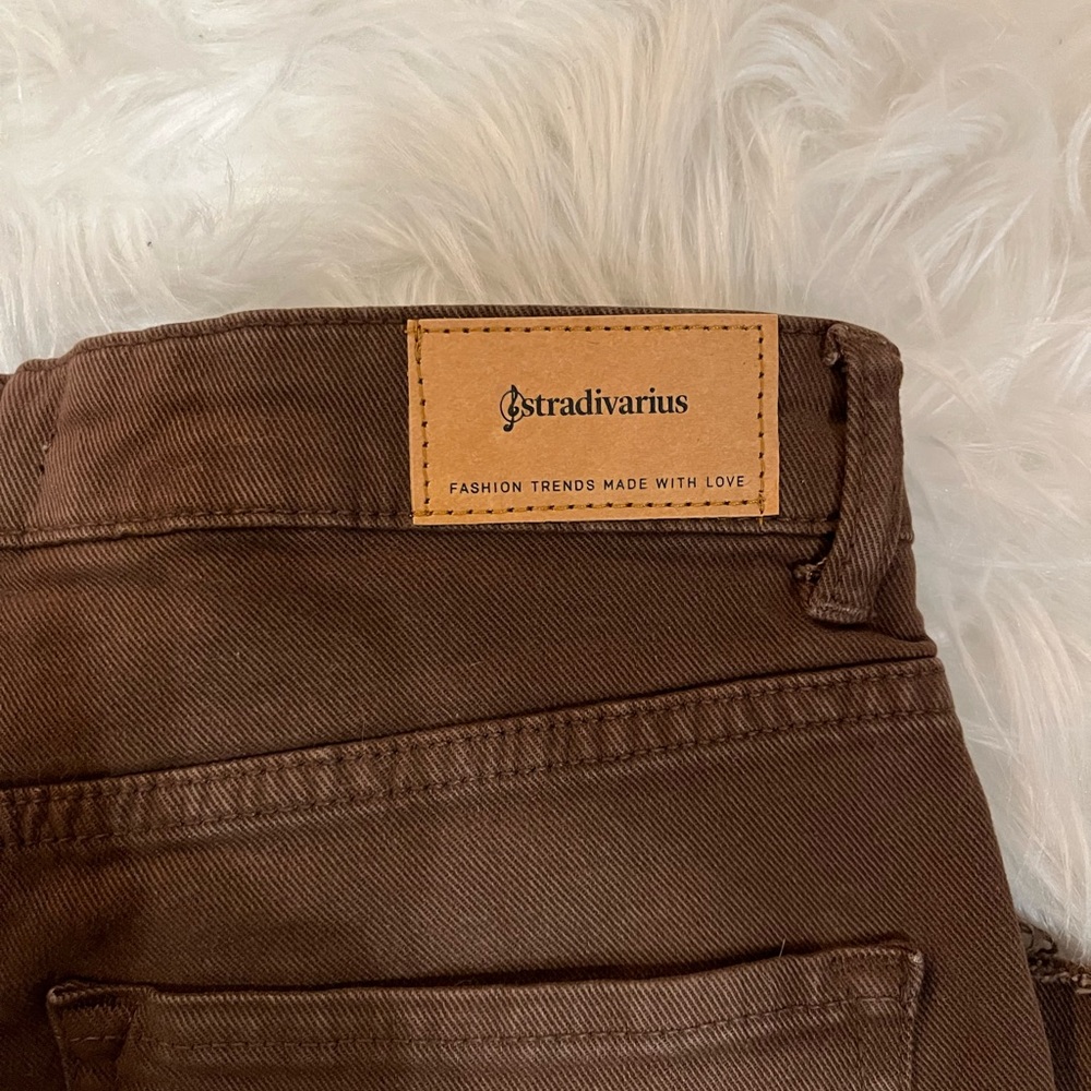 Stradivarius Faded Brown Flare Jeans